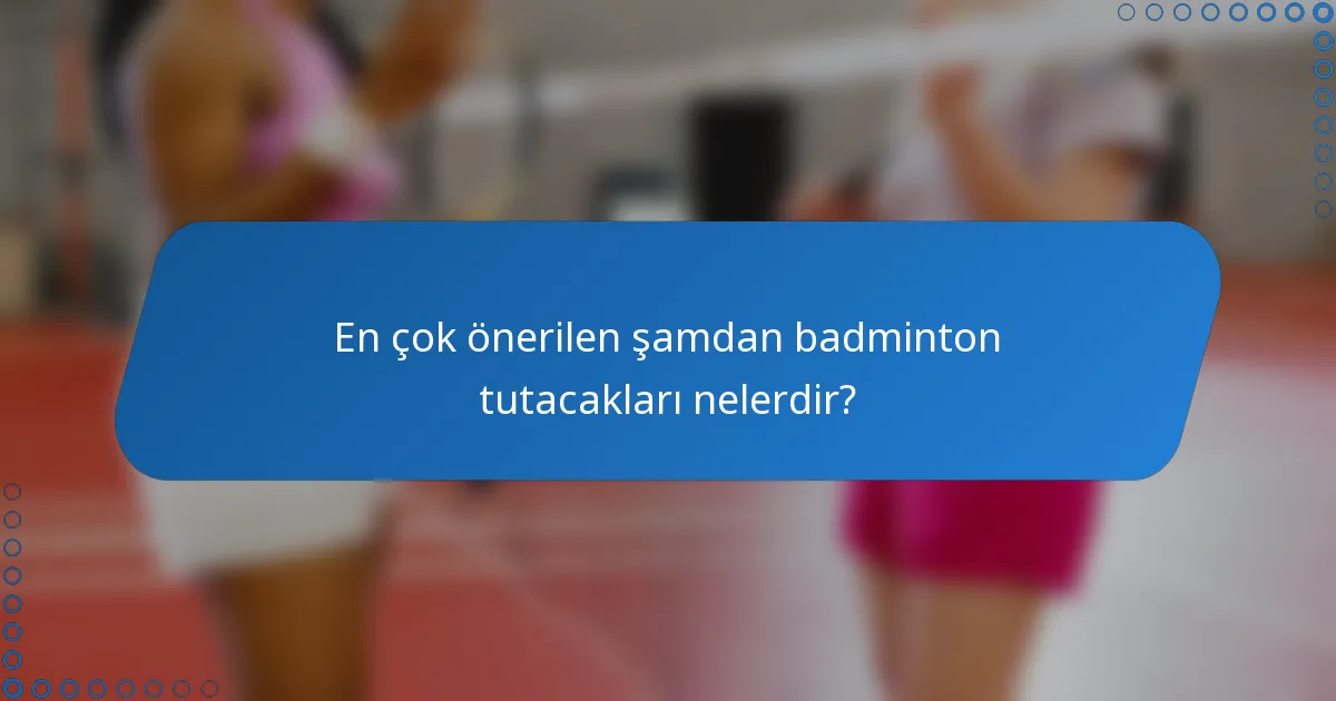 En çok önerilen şamdan badminton tutacakları nelerdir?